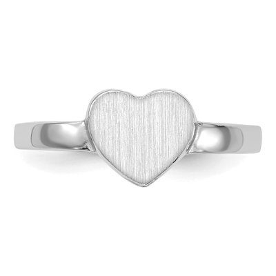 14K White Gold Heart Signet Ring – view 5