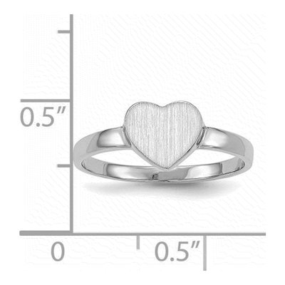 14K White Gold Heart Signet Ring – view 6