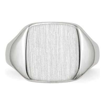 14K White Gold Cushion Signet Ring – view 5