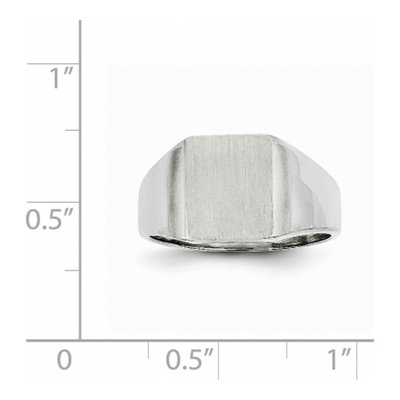 14K White Gold Cushion Signet Ring – view 6