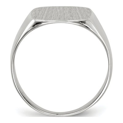 Men's 14K White Gold Cushion Signet Ring – view 3