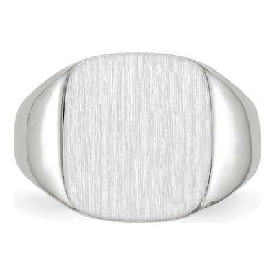Men's 14K White Gold Cushion Signet Ring – view 5