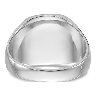 Men's 14K White Gold Cushion Signet Ring – view 6