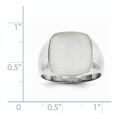 Men's 14K White Gold Cushion Signet Ring – view 7