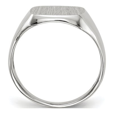 14K White Gold Cushion Signet Ring – view 2