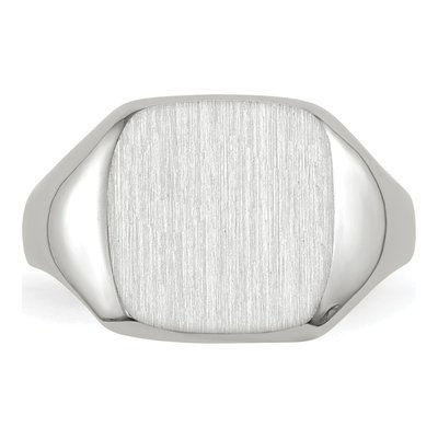 14K White Gold Cushion Signet Ring – view 4