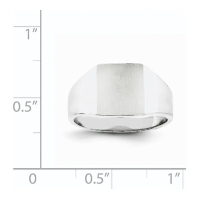 14K White Gold Cushion Signet Ring – view 5