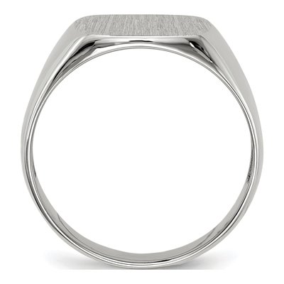 14K White Gold Cushion Signet Ring – view 3