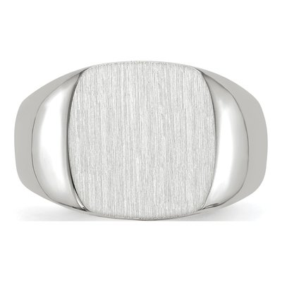 14K White Gold Cushion Signet Ring – view 5