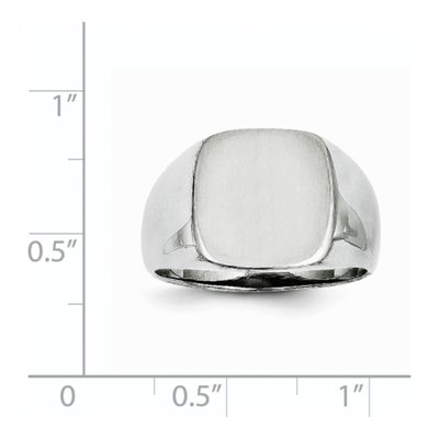 14K White Gold Cushion Signet Ring – view 6