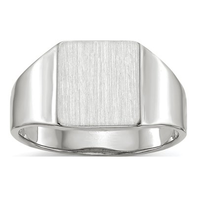 Men's 14K White Gold Square Signet Ring