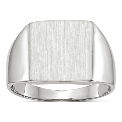 Men's 14K White Gold Square Signet Ring