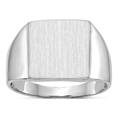 Men's 14K White Gold Square Signet Ring