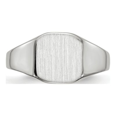 14K White Gold Cushion Signet Ring – view 5