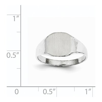 14K White Gold Cushion Signet Ring – view 6