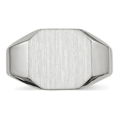Men's 14K White Gold Octagon Signet Ring – view 5