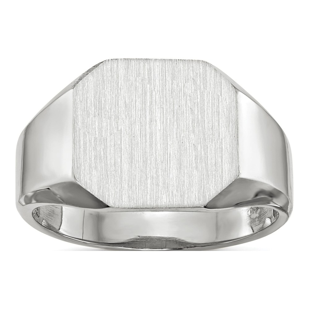Men's 14K White Gold Octagon Signet Ring