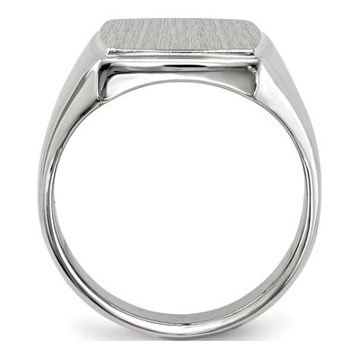 Men's 14K White Gold Rectangle Signet Ring – view 3