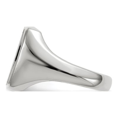Men's 14K White Gold Rectangle Signet Ring – view 4