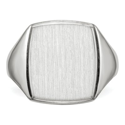 Men's 14K White Gold Rectangle Signet Ring – view 5