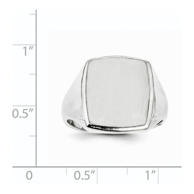 Men's 14K White Gold Rectangle Signet Ring – view 6