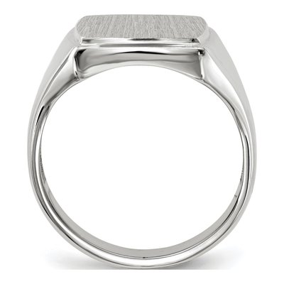 Men's 14K White Gold Rectangle Signet Ring – view 3