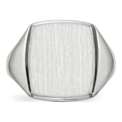Men's 14K White Gold Rectangle Signet Ring – view 5