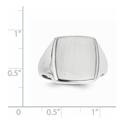 Men's 14K White Gold Rectangle Signet Ring – view 6