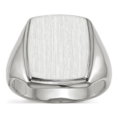 Men's 14K White Gold Rectangle Signet Ring