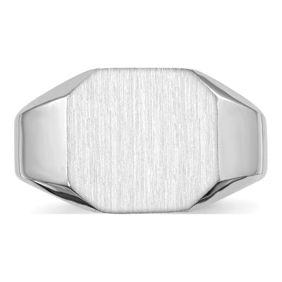 Men's 14K White Gold Octagon Signet Ring – view 4