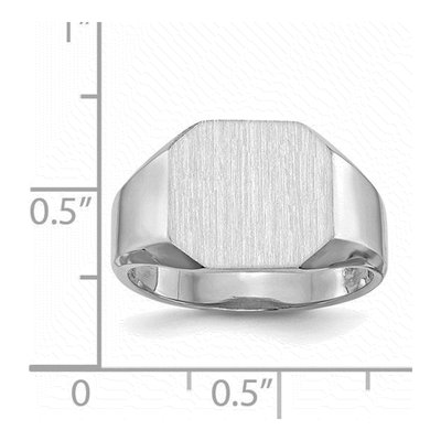 Men's 14K White Gold Octagon Signet Ring – view 5