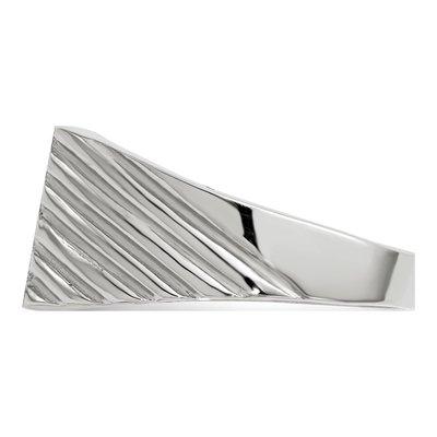 Men's 14K White Gold Rectangle Signet Ring – view 4