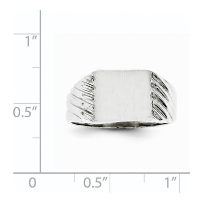 Men's 14K White Gold Rectangle Signet Ring – view 6