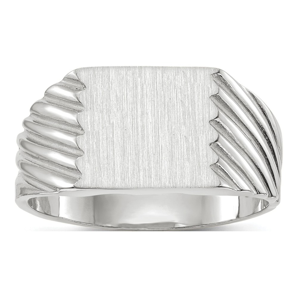Men's 14K White Gold Rectangle Signet Ring