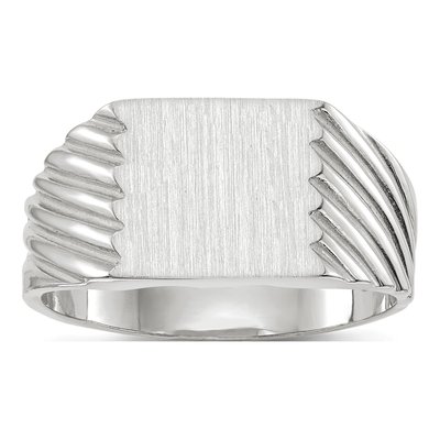 Men's 14K White Gold Rectangle Signet Ring