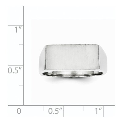 Men's 14K White Gold Rectangle Signet Ring – view 6