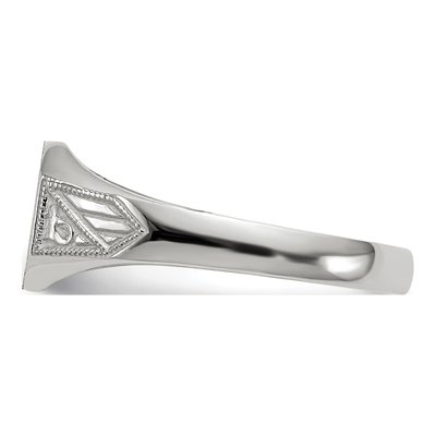 Men's 14K White Gold Octagon Signet Ring – view 4