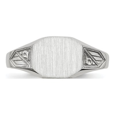 Men's 14K White Gold Octagon Signet Ring – view 5