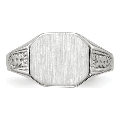 Men's 14K White Gold Octagon Signet Ring – view 5