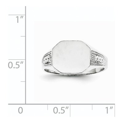 Men's 14K White Gold Octagon Signet Ring – view 6