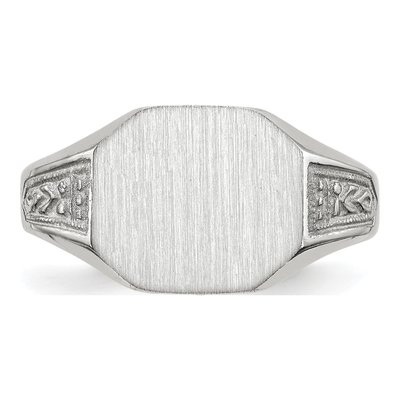Men's 14K White Gold Octagon Signet Ring – view 5
