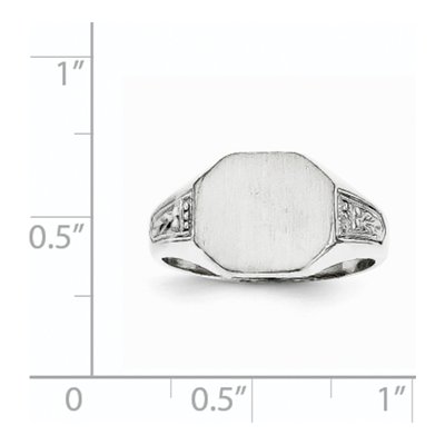 Men's 14K White Gold Octagon Signet Ring – view 6