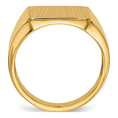 Men's 14K Yellow Gold Rectangle Signet Ring – view 3