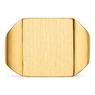 Men's 14K Yellow Gold Rectangle Signet Ring – view 5