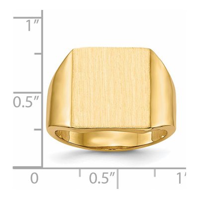 Men's 14K Yellow Gold Rectangle Signet Ring – view 6