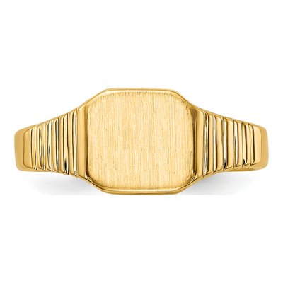 14K Yellow Gold Baby Square Signet Ring – view 5