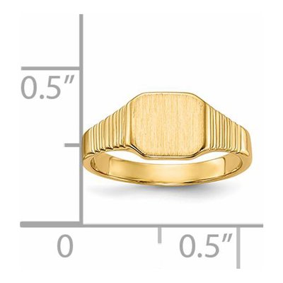 14K Yellow Gold Baby Square Signet Ring – view 6