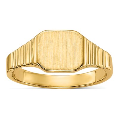 14K Yellow Gold Baby Square Signet Ring