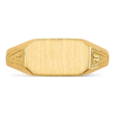 14K Yellow Gold Kids' Octagonal Signet Ring – view 5