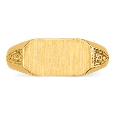 14K Yellow Gold Child's Octagonal Signet Ring – view 5